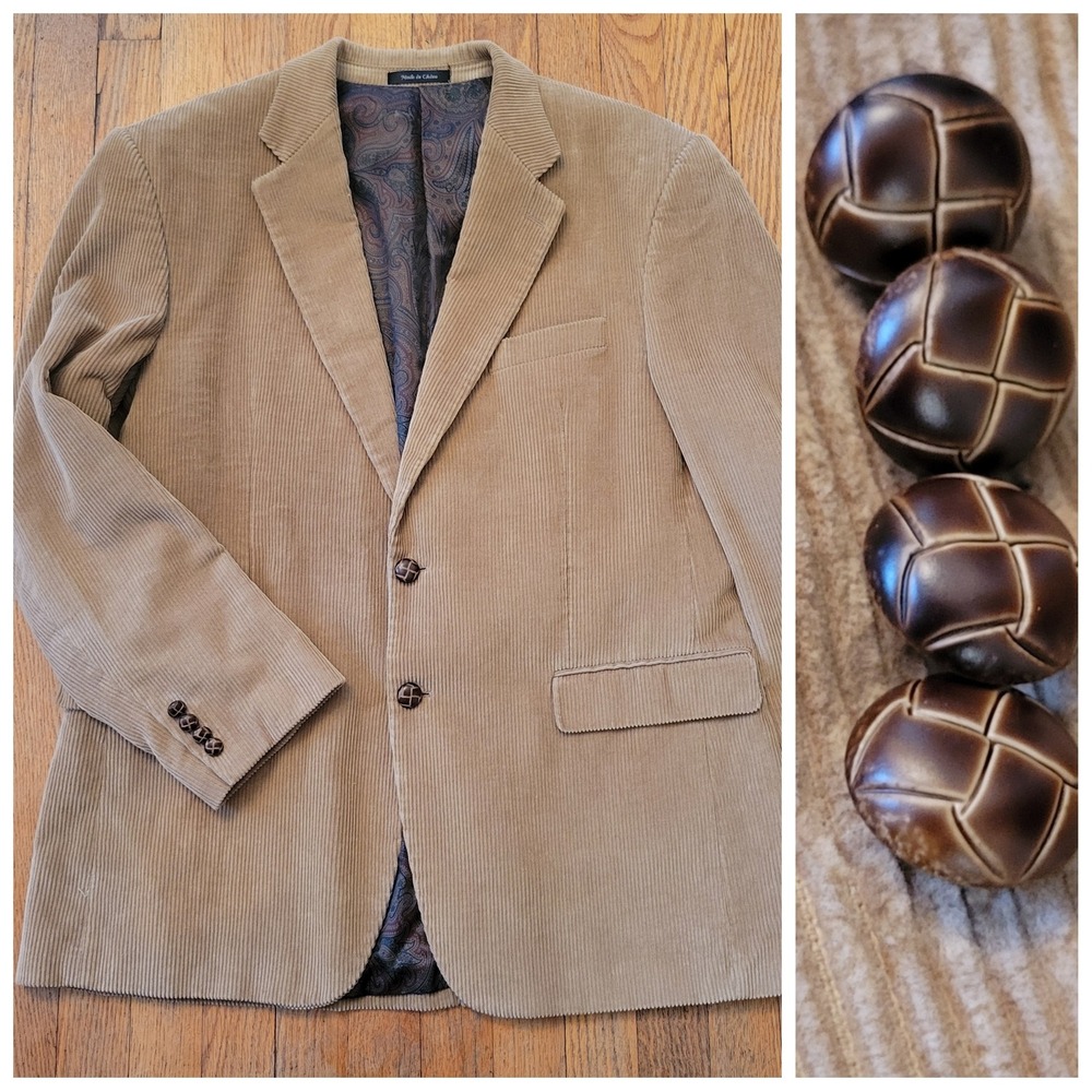 Ralph Lauren 42R Blazer Tan‎ Corduroy Sport Coat Cotton Granola Earthy Jacket